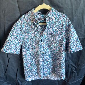 Izod Blue and Pink Floral Shirt
